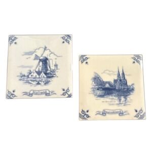VTG Delft BlueHolland & Deutschland‎ Tile Wall Hanging Art Decor Trivet